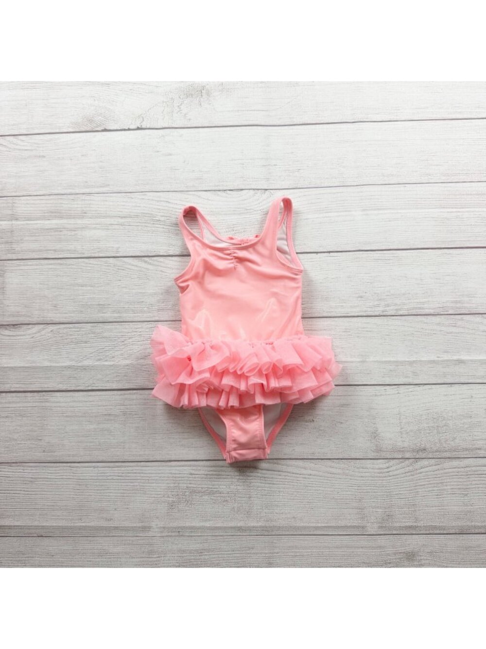Cat & Jack Pink One Piece Swimsuit Ruffle Tutu Skirt Girls Swimwear 2T